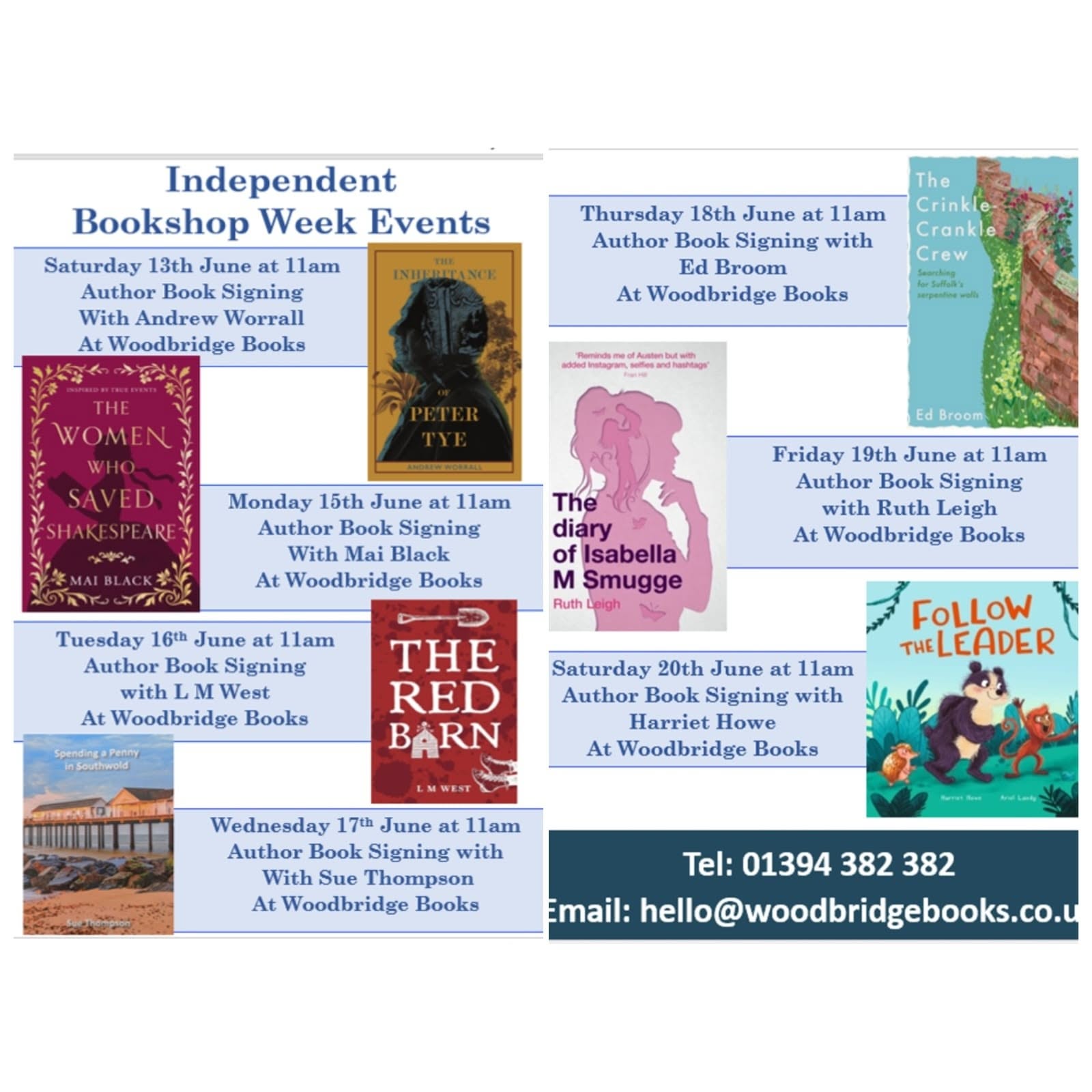 Woodbridge Books - Dates for your Diary